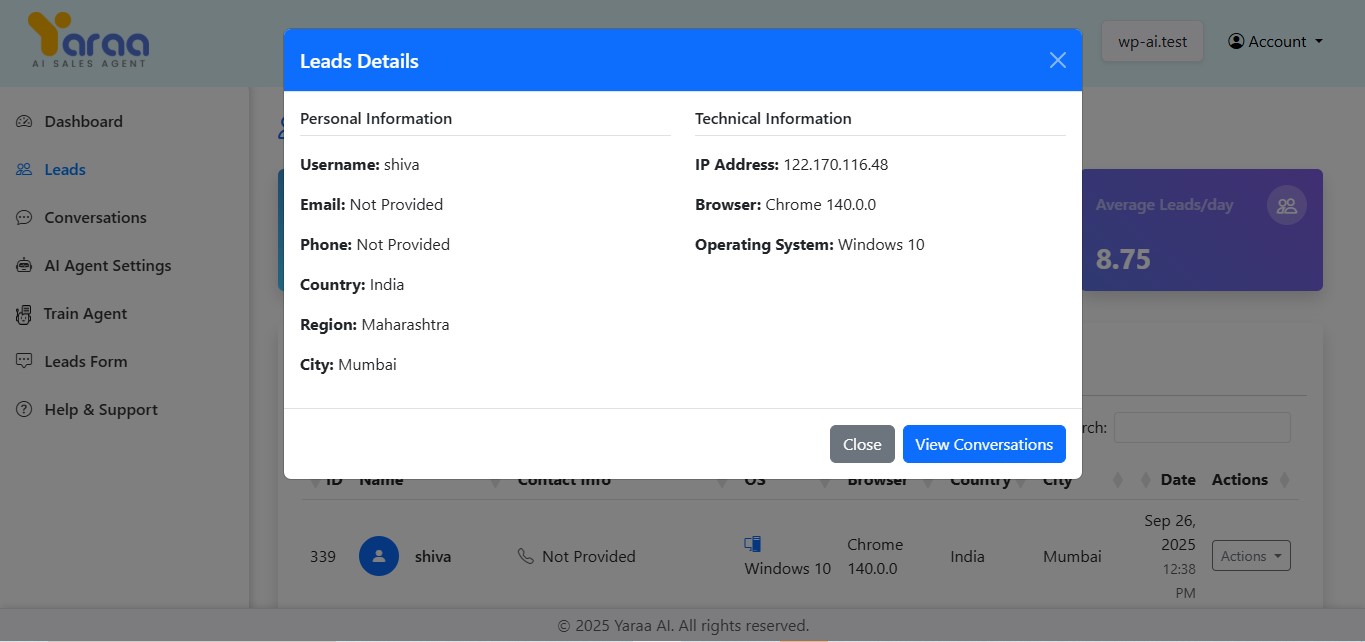 Visitor Details