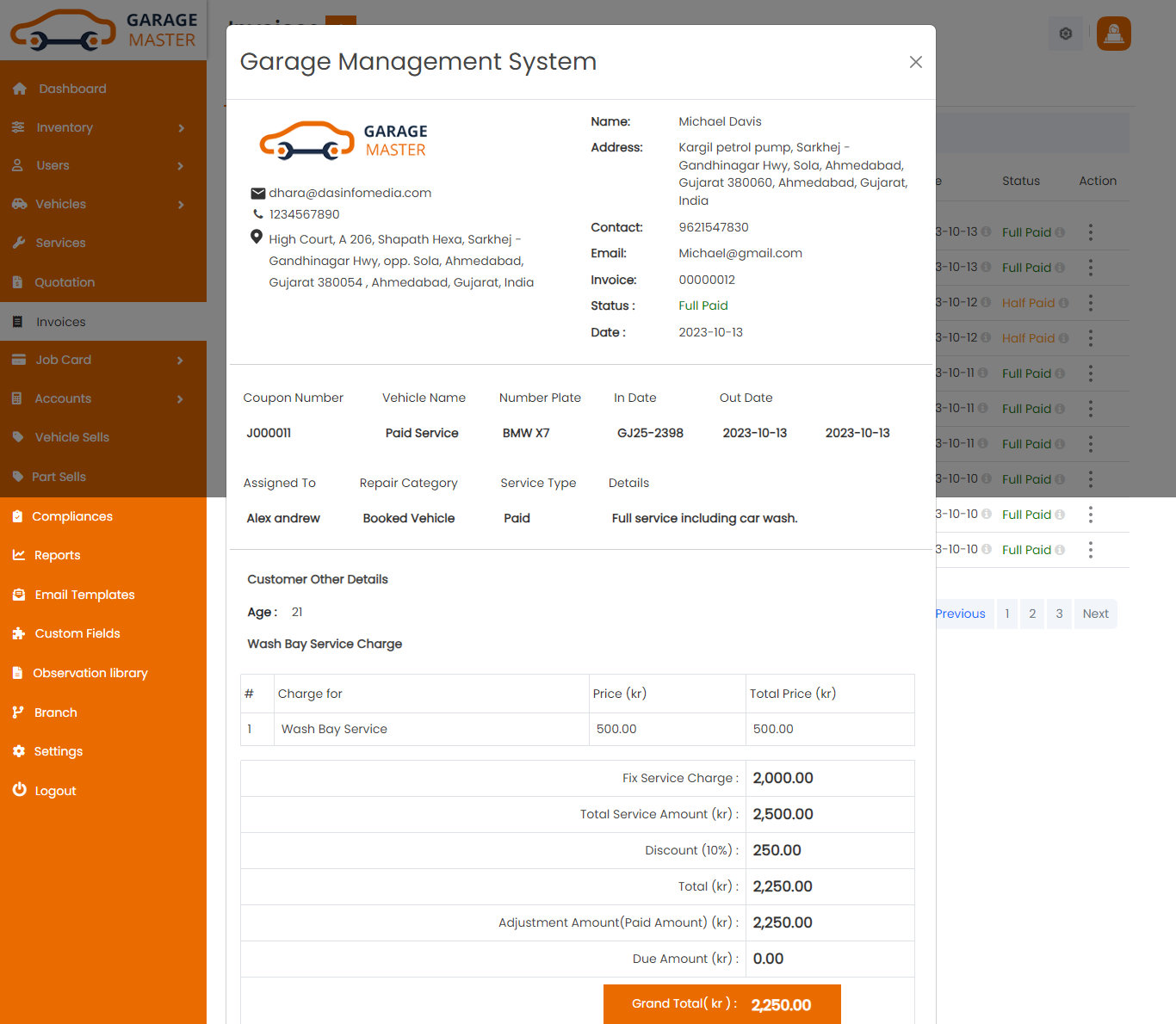 invoice view