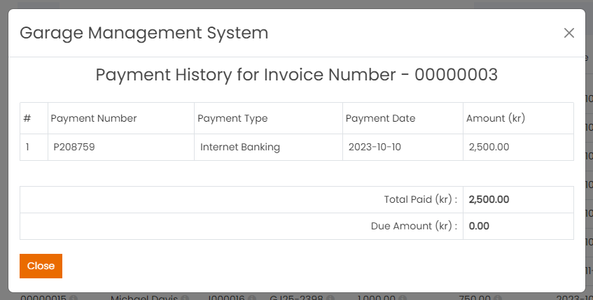 invoice view