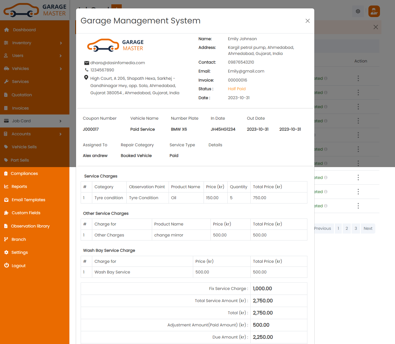 invoice view