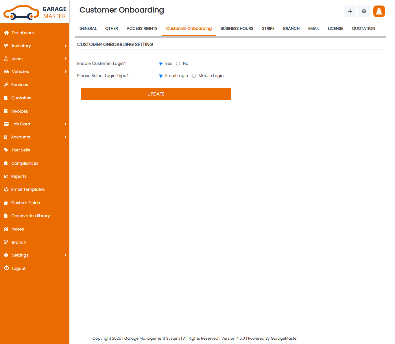 Customer onboarding