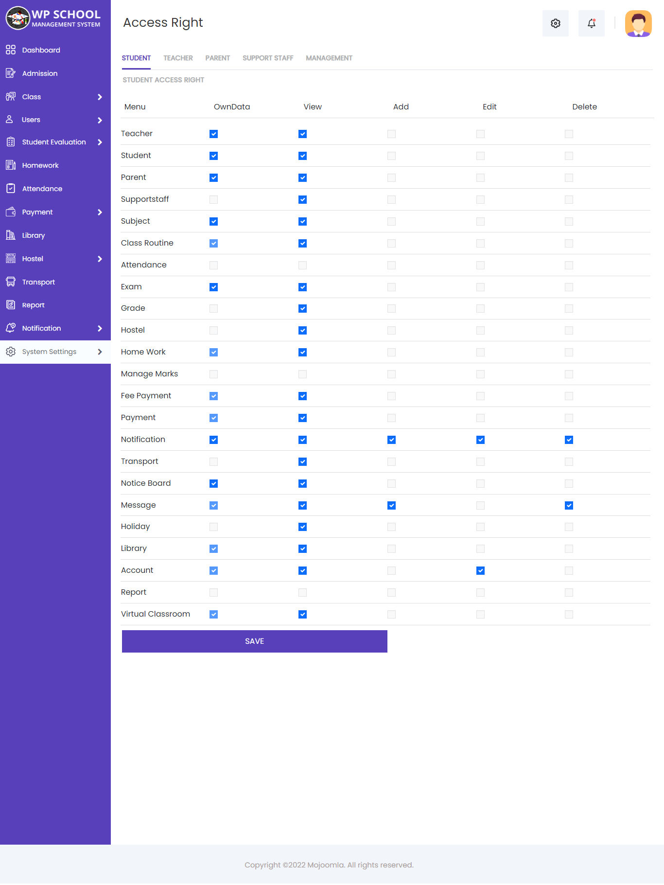 display content of the invoice