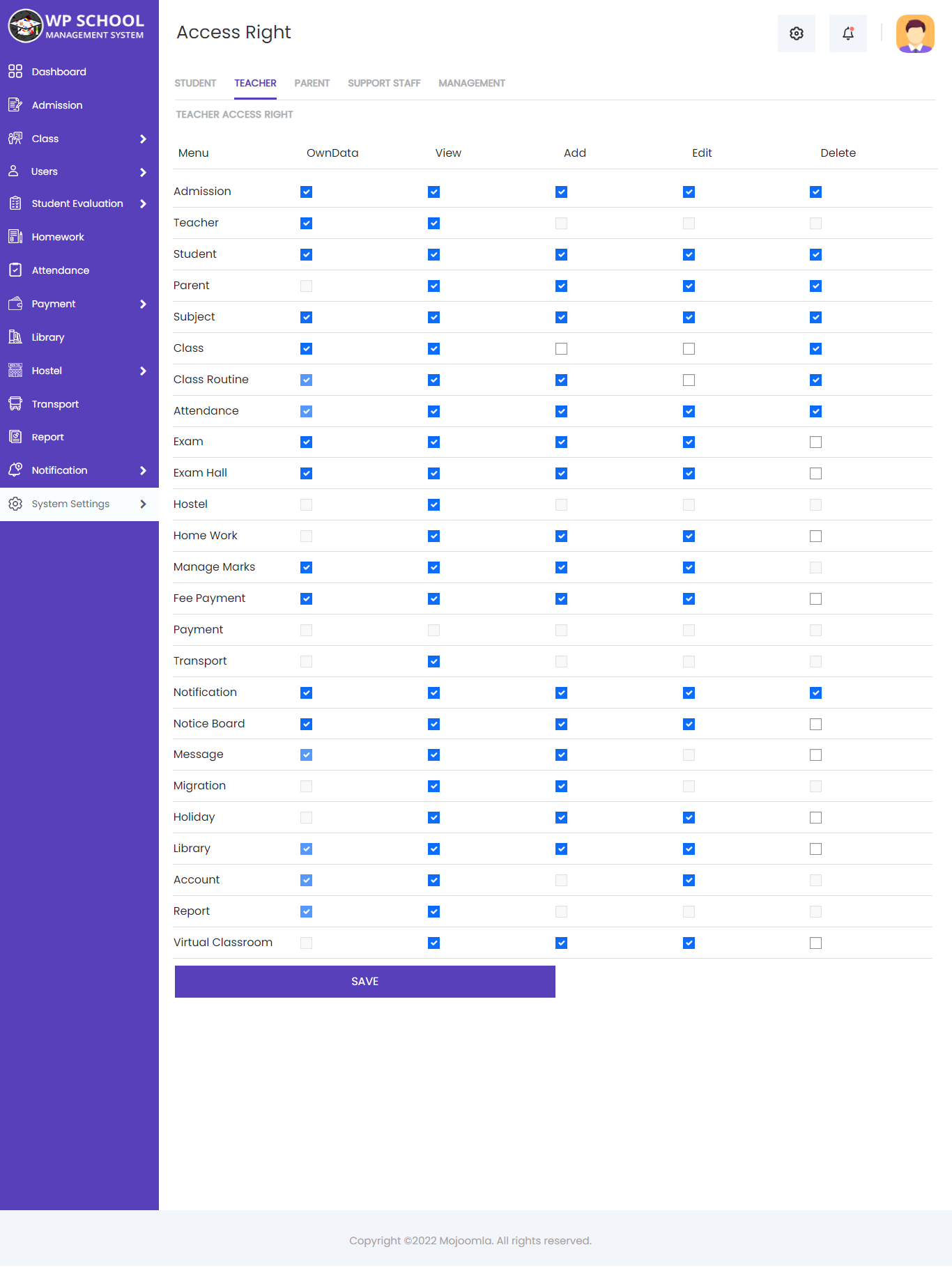 display content of the invoice