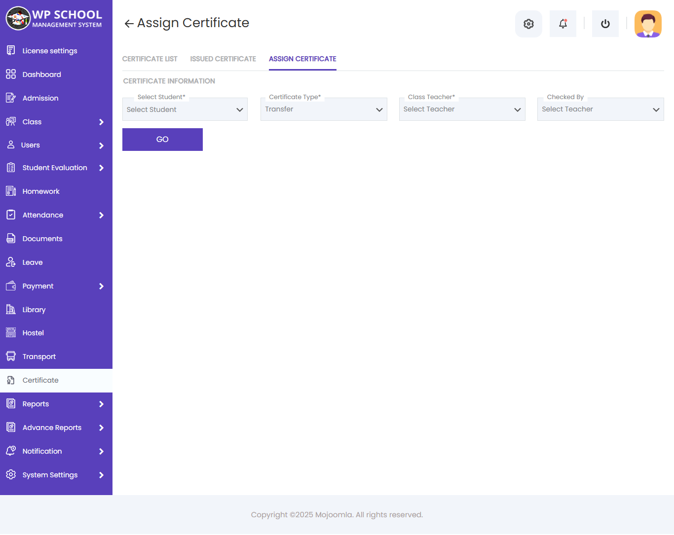 display content of the invoice