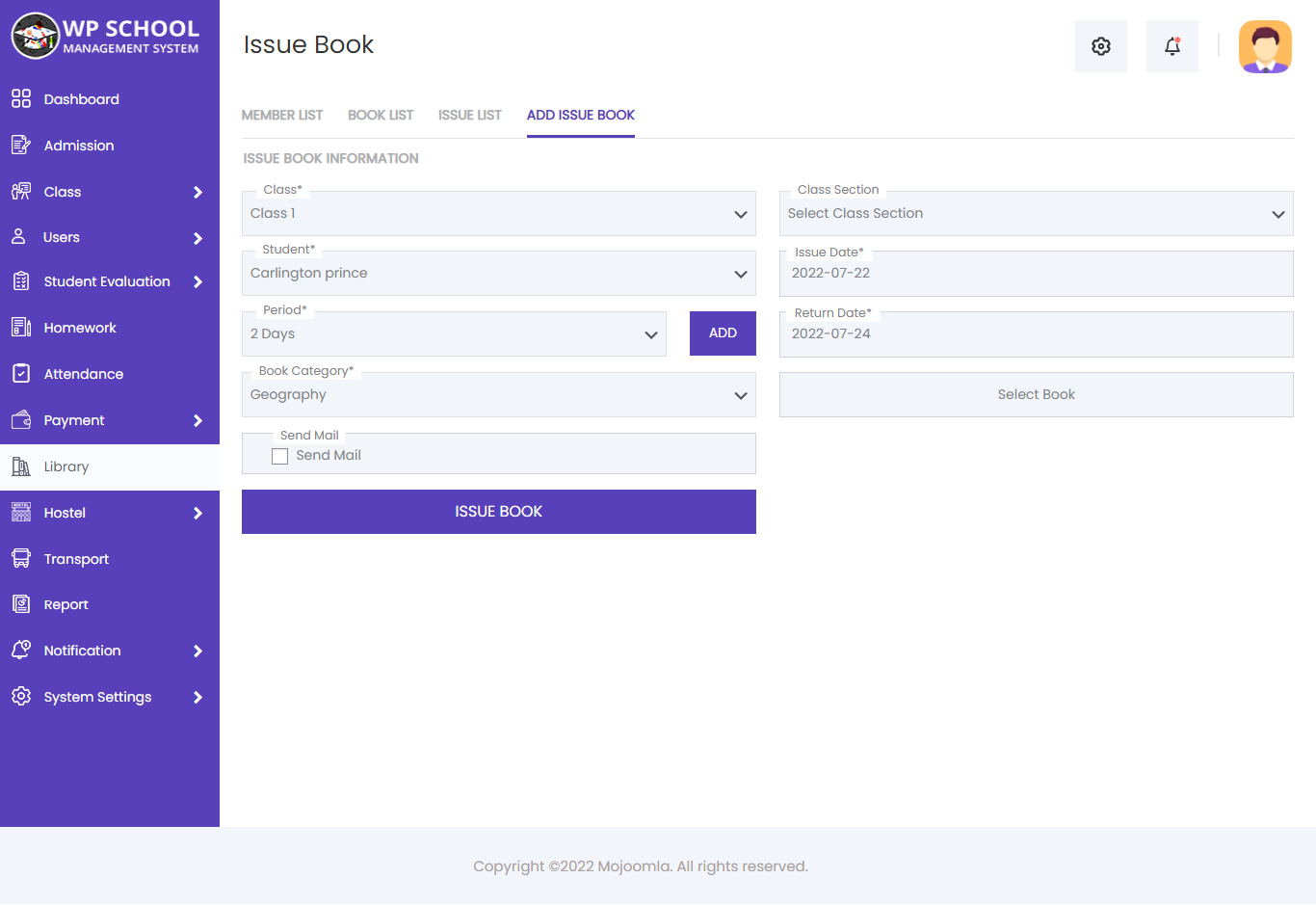 display content of the invoice