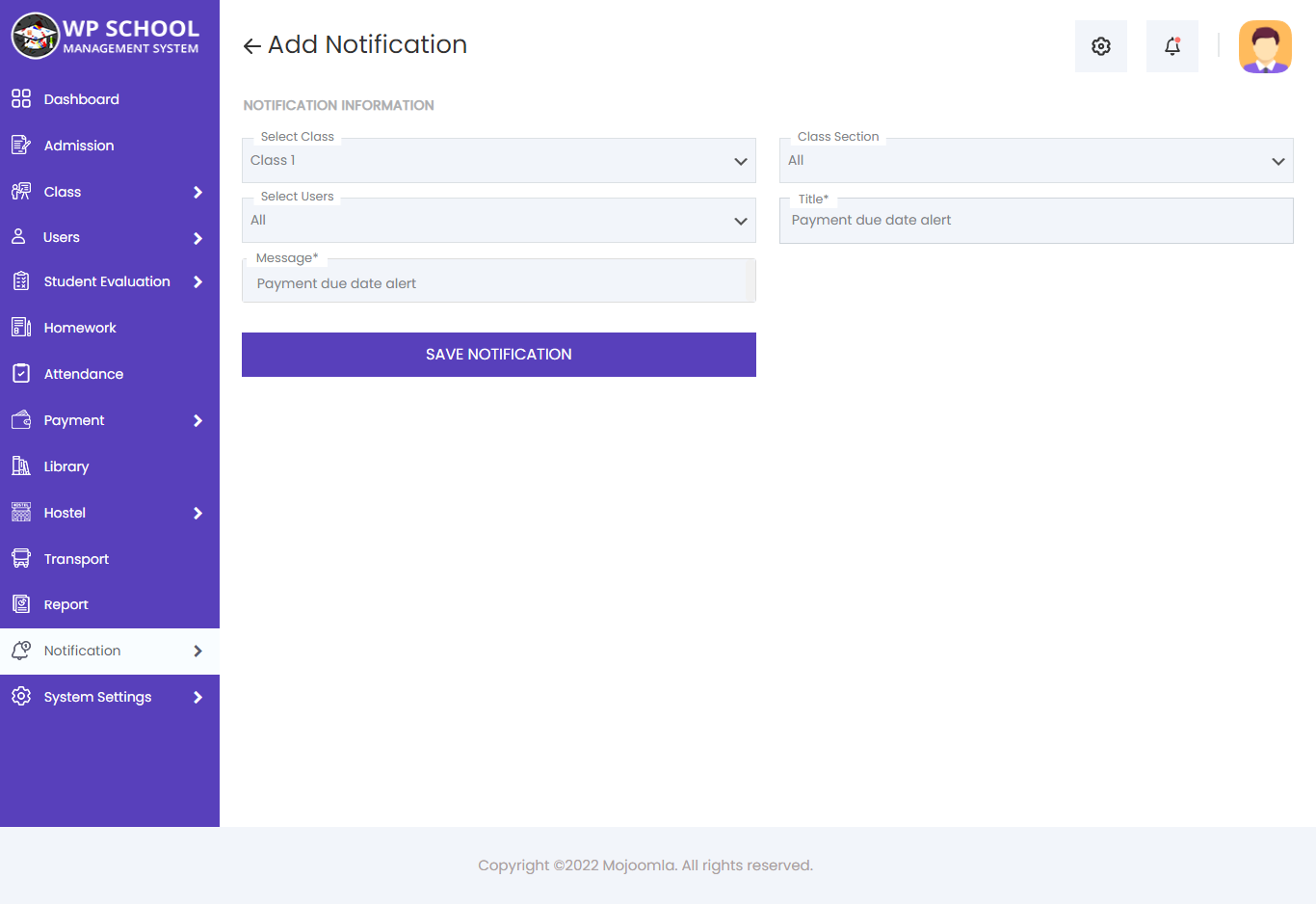 display content of add fee type