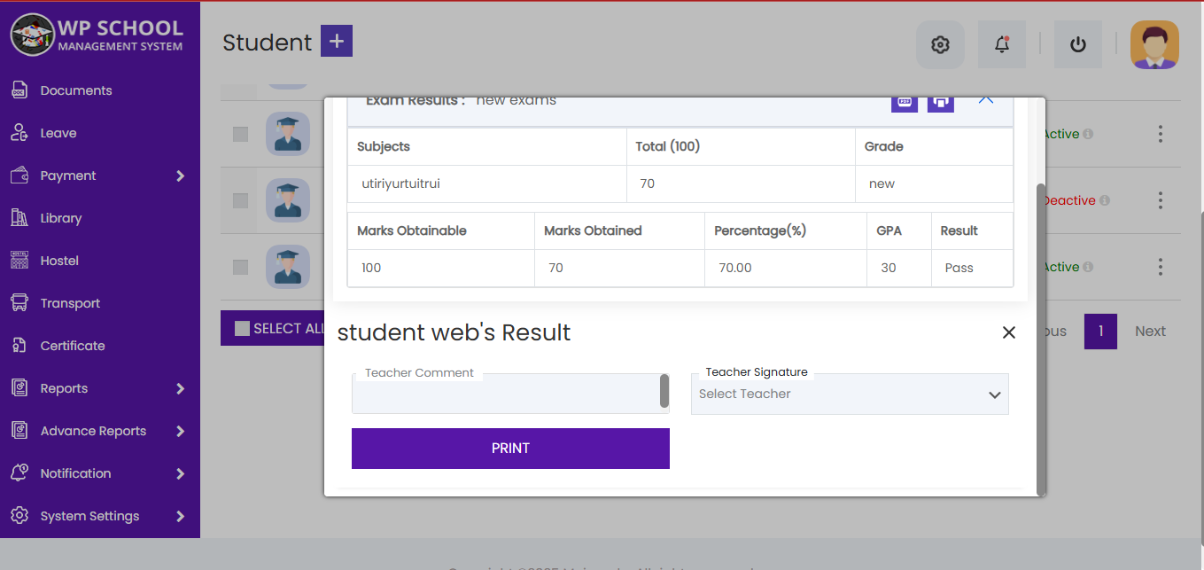 view result