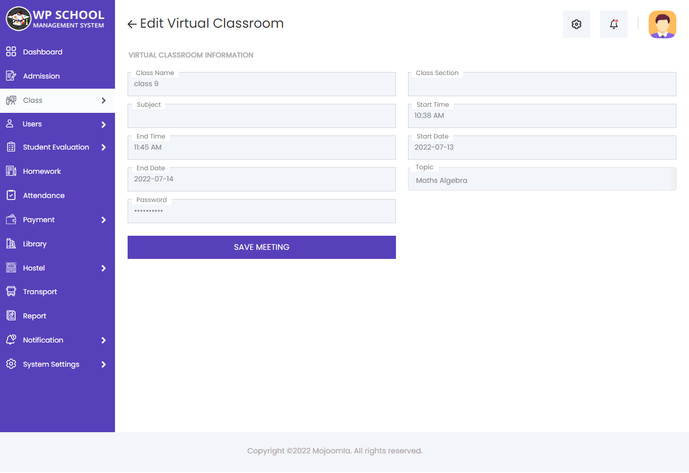 display content of the invoice