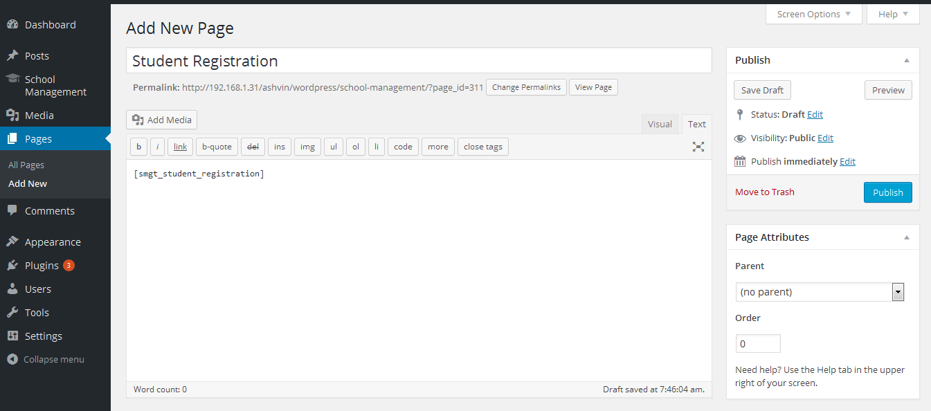 Create Registration Page (Old)