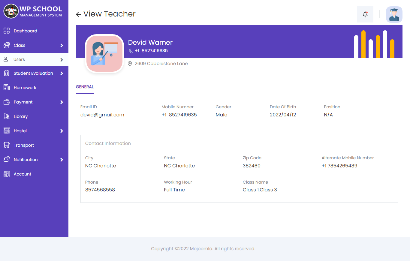 Student — View Teacher